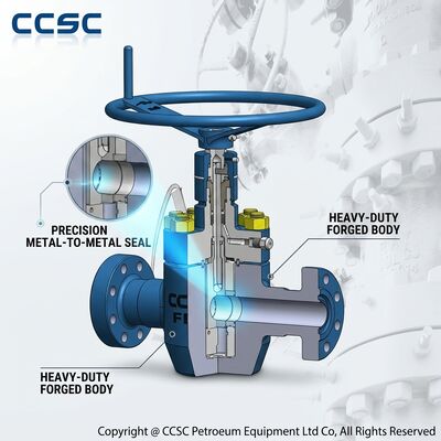 酸サービス API 6A ゲートバルブ FF HH H2S耐性鍛造鋼圧力シールボンネット 5000psi 酸性ガス坑口