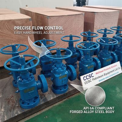 油圧作動調整可能なチョークバルブ API 6A リモート流量制御 10000psi フェイルセーフ位置フィードバック